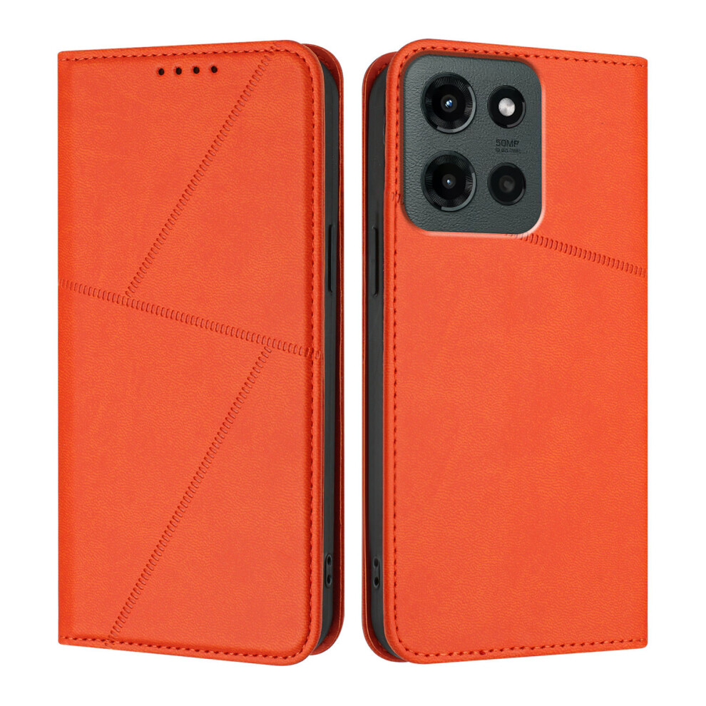 (Orange) For Motorola Moto G Stylus 5G (2025) Wallet Case Orange 6914285192838