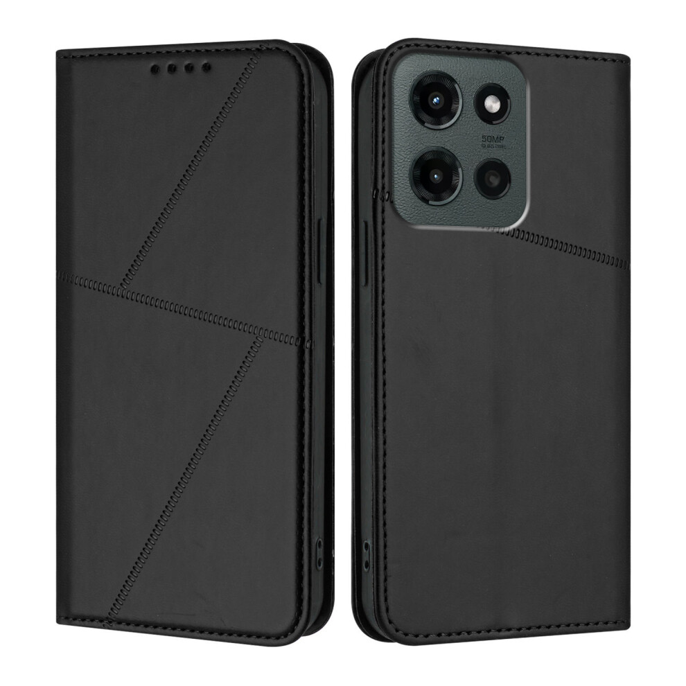 (Black) For Motorola Moto G Stylus 5G (2025) Wallet Case Black 6914284018481