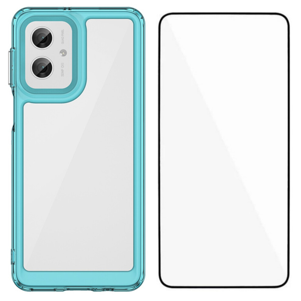(Transparent ) For Motorola Moto G55 5G Cases Blue 6914286786982