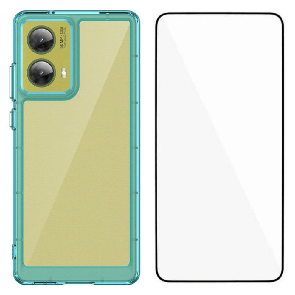(Transparent ) For Motorola Moto G85 5G Cases Blue 6914286036353