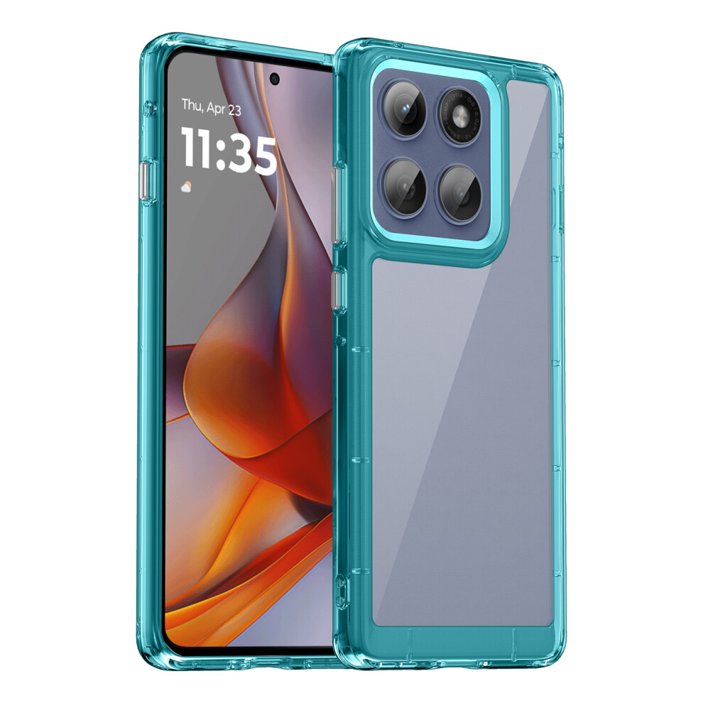 (Transparent ) For Motorola Edge 60 Pro 5G Cases Blue 6914281296257