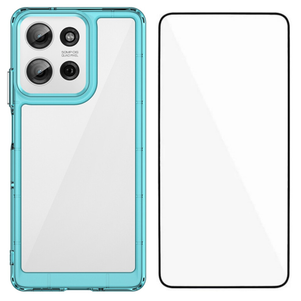 (Transparent ) For Motorola Moto G75 5G Cases Blue 6914287663350