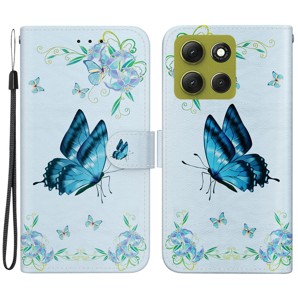 ( Butterfly Flower) For Motorola Moto G86 5G Cases Blue 6914286742599