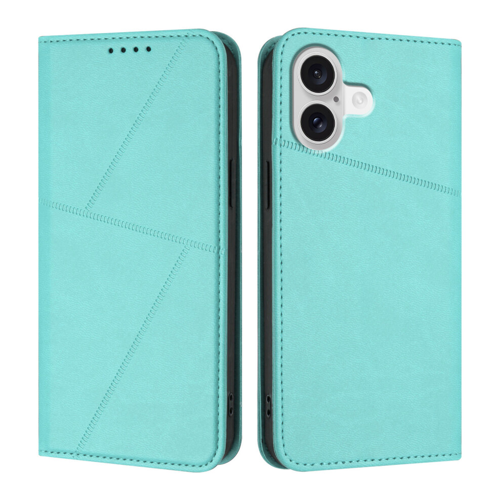 (Light ) For Iphone 17 Wallet Case Magnetic Closure Leather Flip Phone Cover With Stand Blue 6914284161996