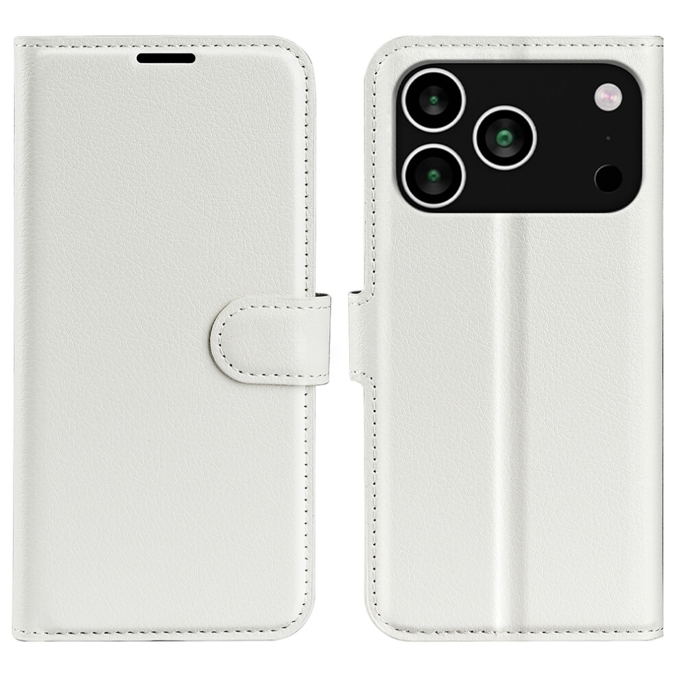 (White) For Iphone 17 Pro Case Litchi Texture Shockproof Leather Wallet Phone Cover White 6914289523768