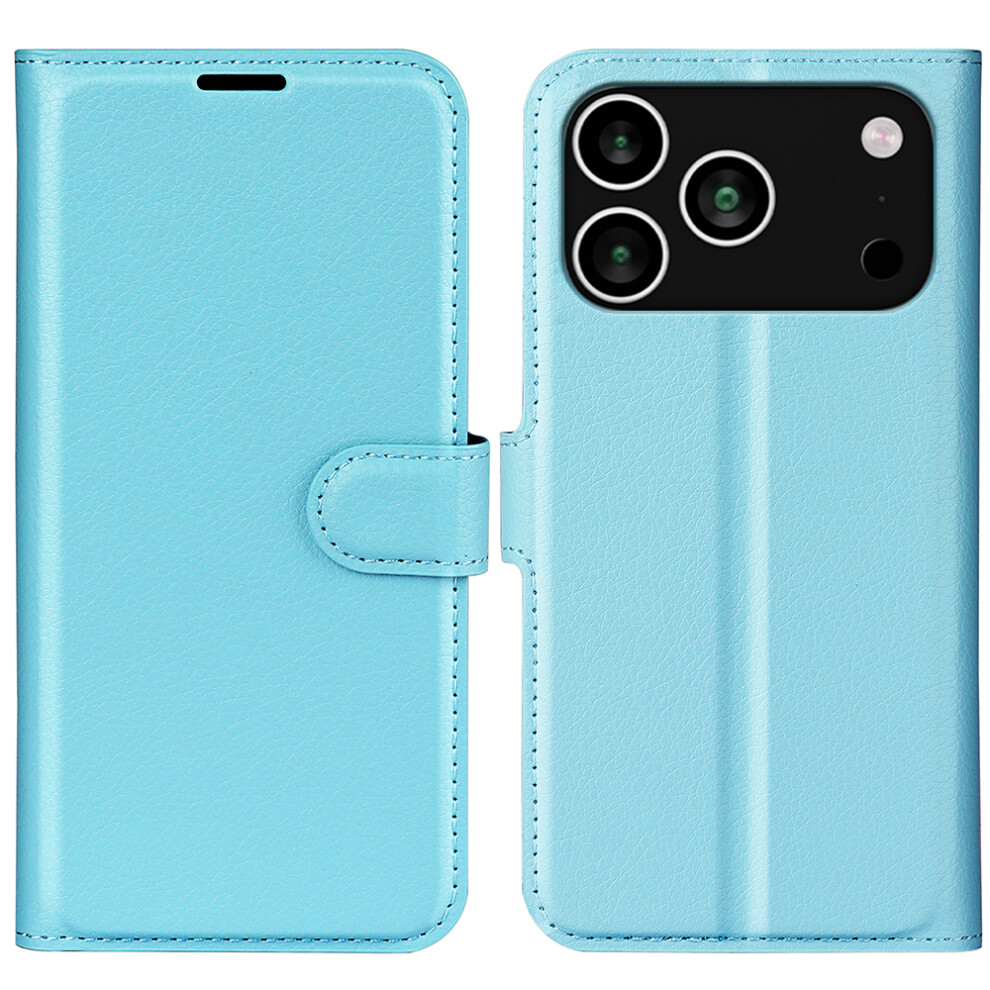 (Blue) For Iphone 17 Pro Case Litchi Texture Shockproof Leather Wallet Phone Cover Blue 6914287571914