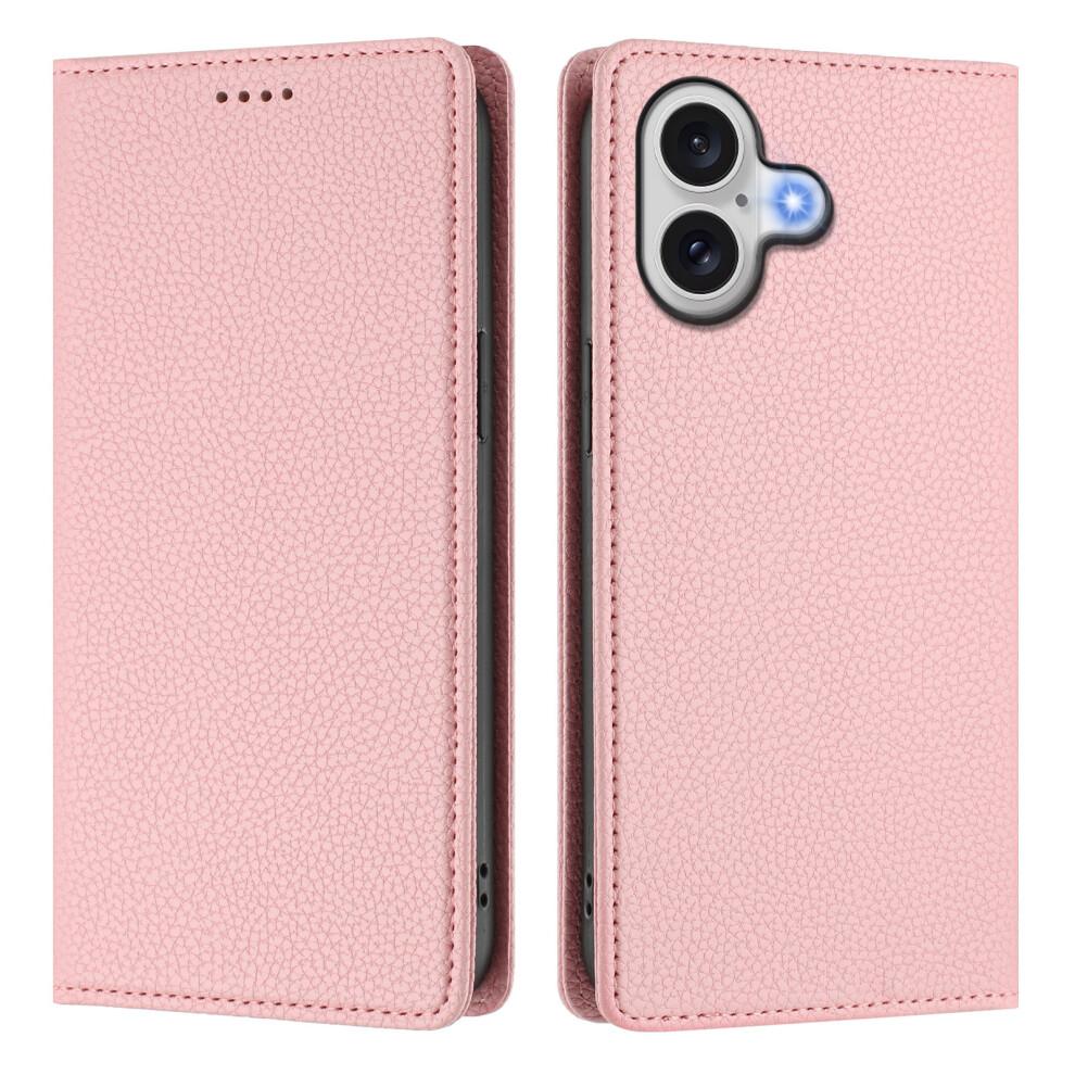(Pink) For Iphone 17 Wallet Case Rfid Blocking Litchi Texture Leather Mobile Cover Pink 6914280461854