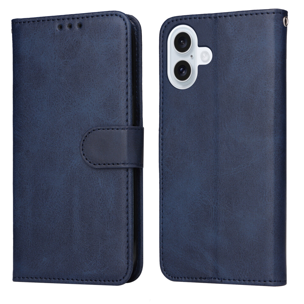 (Blue) For Iphone 17 Case Wallet Pu Leather Folio Flip Phone Cover Blue 6914289400960