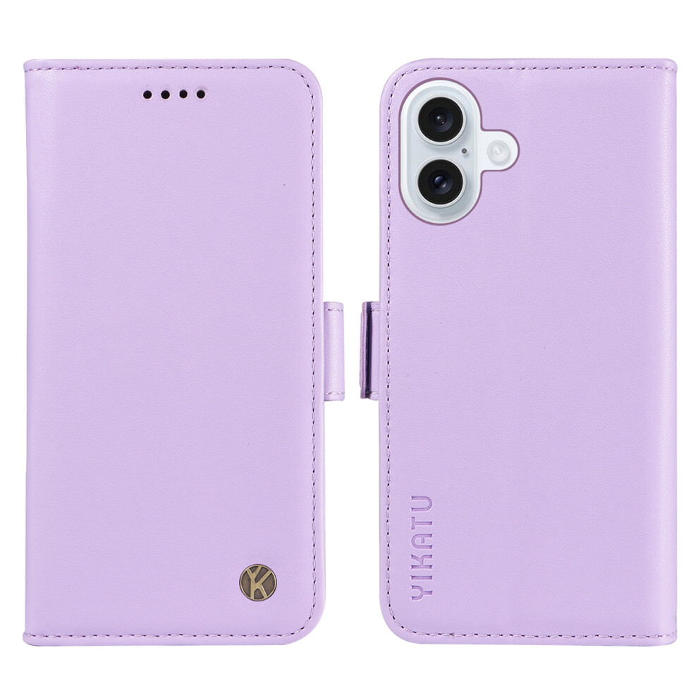 (Light ) For Iphone 17 Wallet Phone Case Yikatu Yk-003 Leather Stand Cover Purple 6914280164304