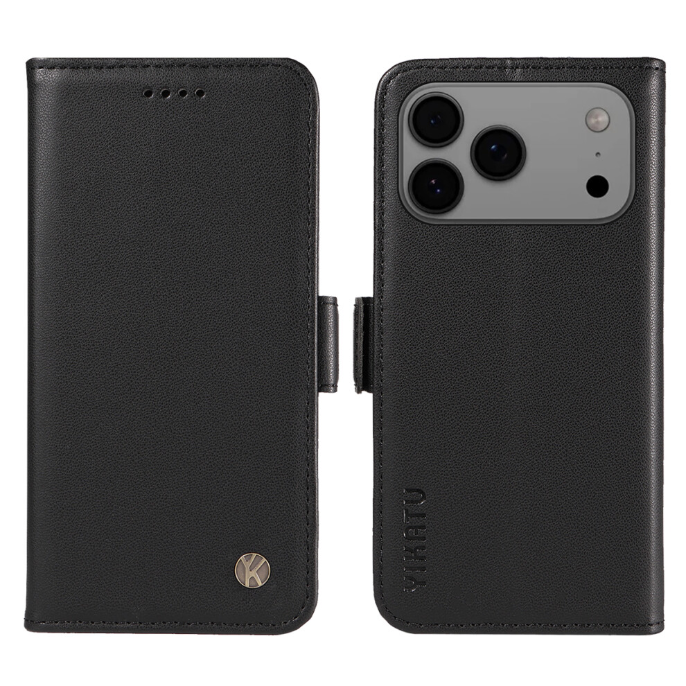 (Black) For Iphone 17 Pro Max Wallet Phone Case Yikatu Yk-003 Leather Stand Cover Black 6914286473165