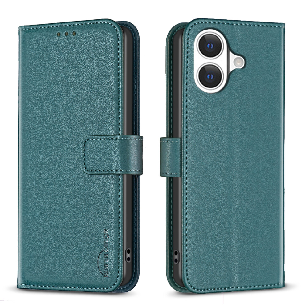 (Green) For Iphone 17 Phone Case Binfen Color Bf17 Wallet Folio Flip Leather Cover Green 6914282897729