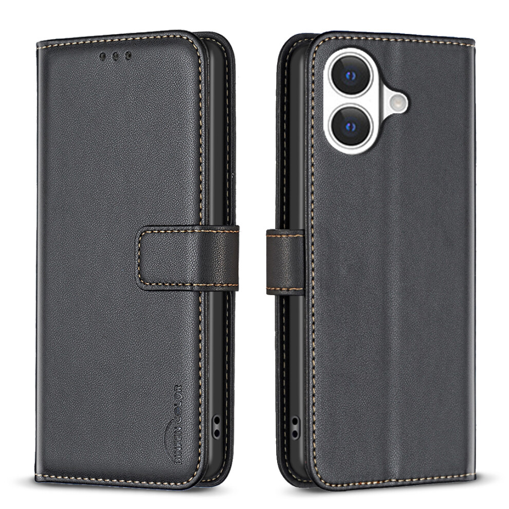 (Black) For Iphone 17 Phone Case Binfen Color Bf17 Wallet Folio Flip Leather Cover Black 6914284975241