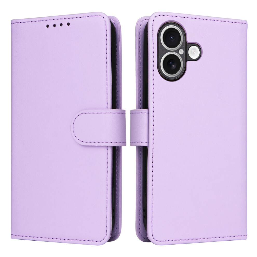 (Purple) For Iphone 17 Magnetic Case Betopnice Detachable Pu Leather Phone Cover With Strap Purple 6914289936452