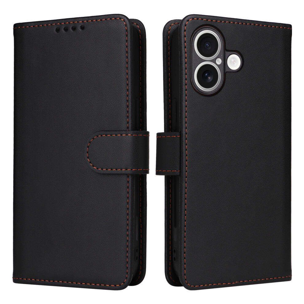 (Black) For Iphone 17 Magnetic Case Betopnice Detachable Pu Leather Phone Cover With Strap Black 6914287461505