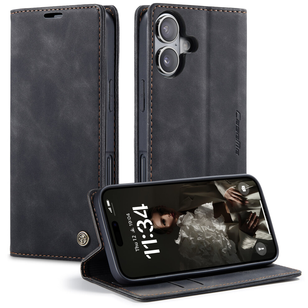(Black) For Iphone 17 Wallet Case Caseme 013 Series Pu Leather Phone Cover Stand Black 6914280861937