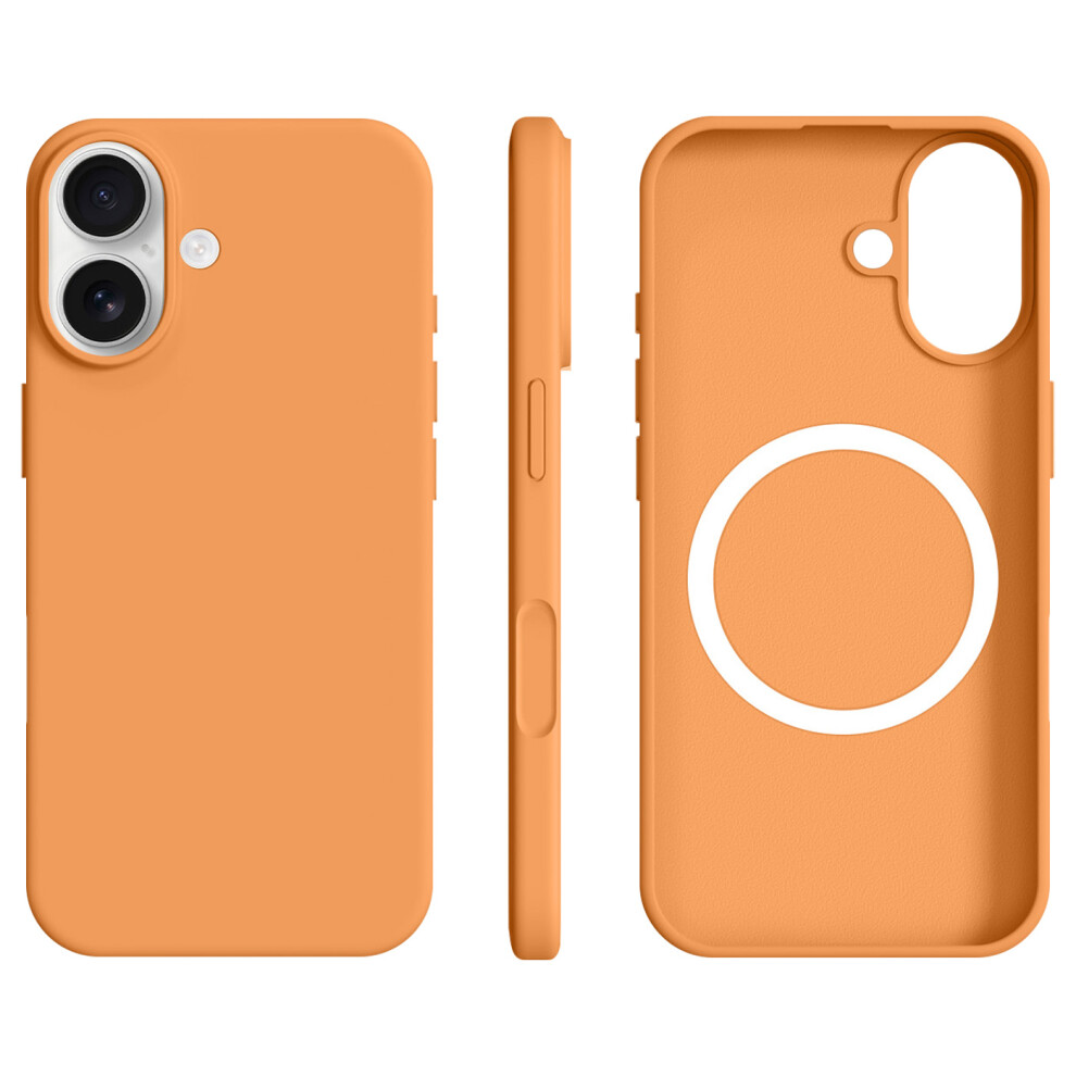 (Sunset ) For Iphone 17 Case Compatible With Magsafe Ultra Thin Liquid Silicone + Pc Phone Cover Orange 6914287525597