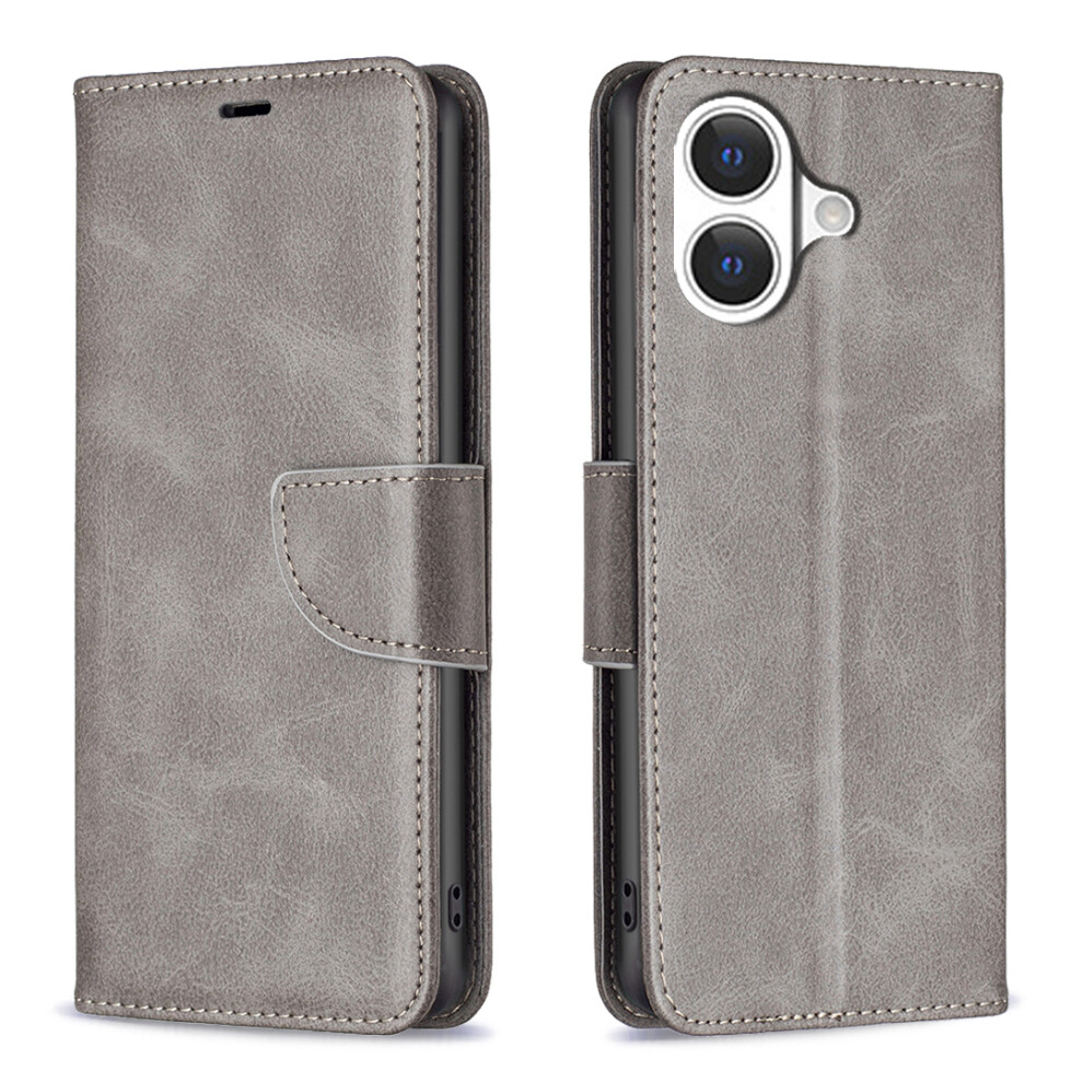 (Grey) For Iphone 17 Case Shockproof Pu Leather Cover With Wallet Card Slots Grey 6914283217212