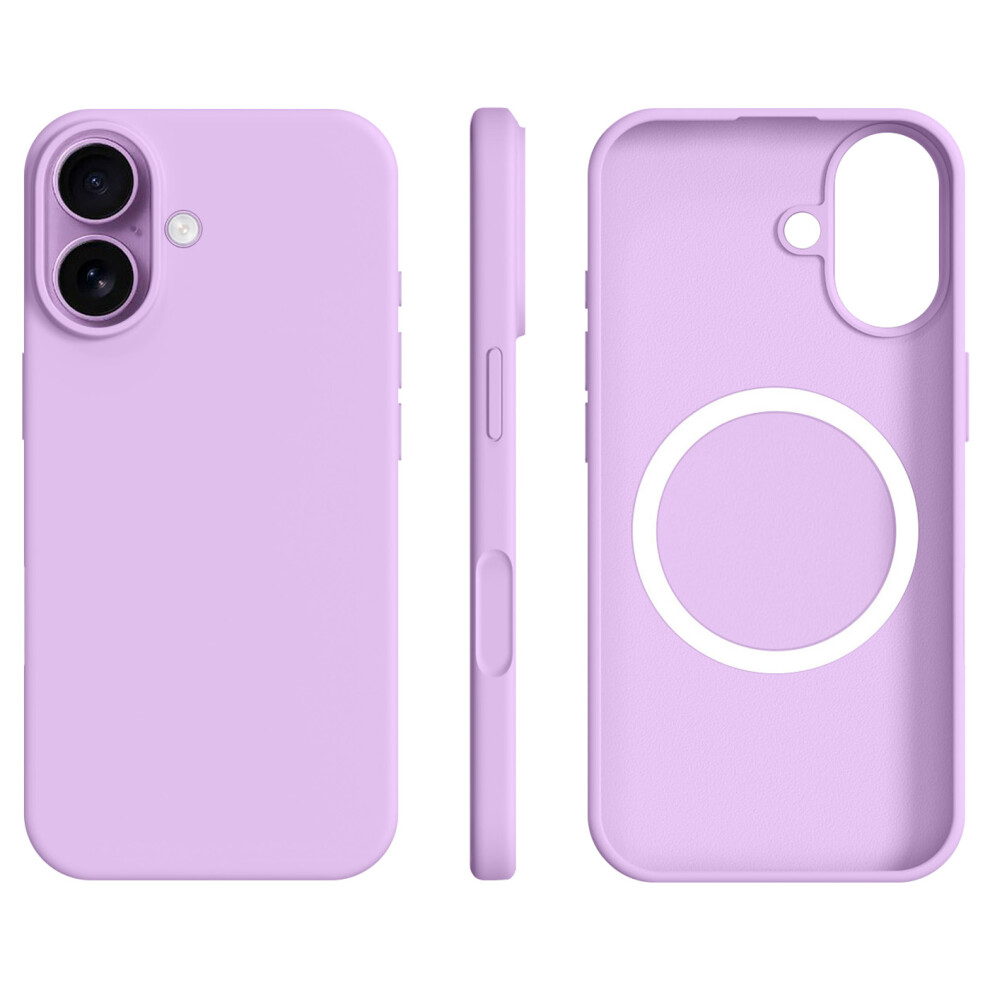 (Dreamy ) For Iphone 17 Case Compatible With Magsafe Ultra Thin Liquid Silicone + Pc Phone Cover Purple 6914283395101