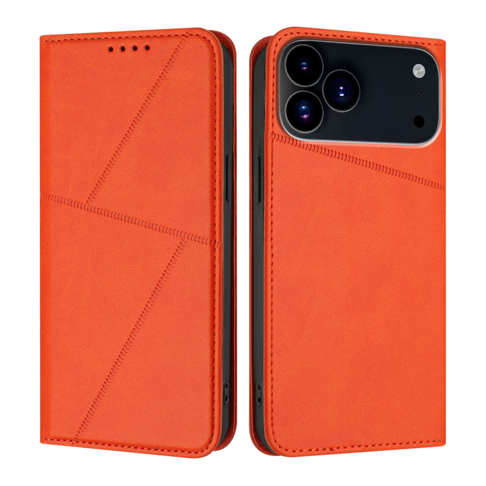 (Orange) For Iphone 17 Pro Max Wallet Case Magnetic Closure Leather Flip Phone Cover With Stand Orange 6914284758424