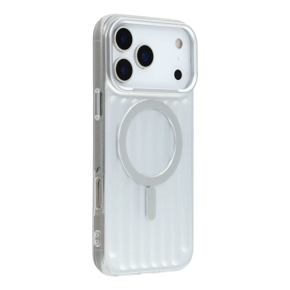 (Silver) For Iphone 17 Pro Case Compatible With Magsafe Luggage Texture Imd Tpu Phone Back Cover Silver 6914280598611