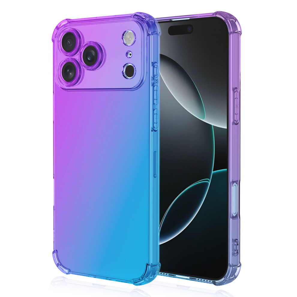 (Purple Blue) For Iphone 17 Pro Case Gradient Color Tpu Phone Case Anti-Drop Phone Cover Blue,Purple 6914288004763