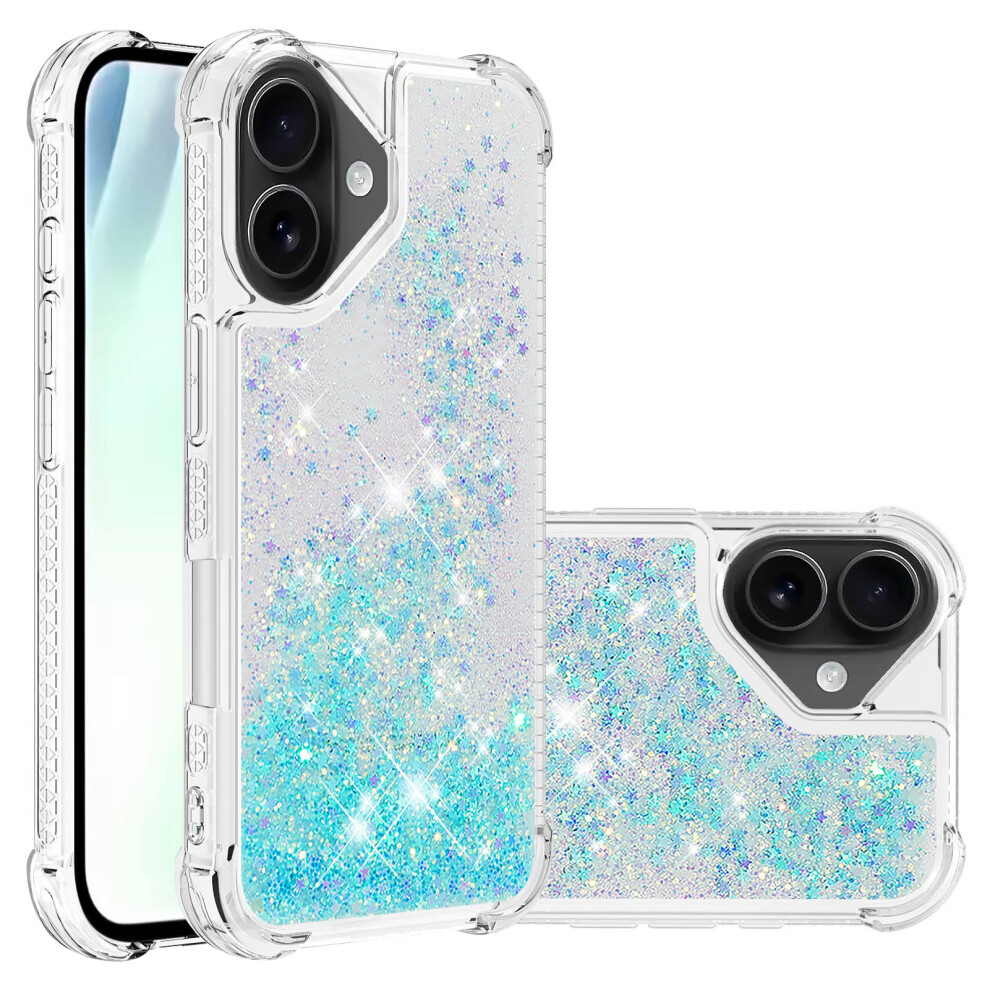 ( Pentagram) For Iphone 17 Tpu Case Glitter Quicksand Shockproof Phone Back Cover Blue 6914285629617