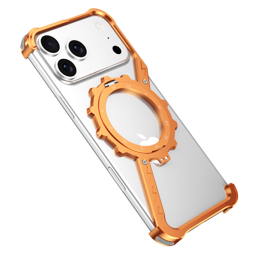 (Orange) For Iphone 17 Pro Kickstand Case Compatible With Magsafe Z Shape Bumper Phone Cover Orange 6914287688346