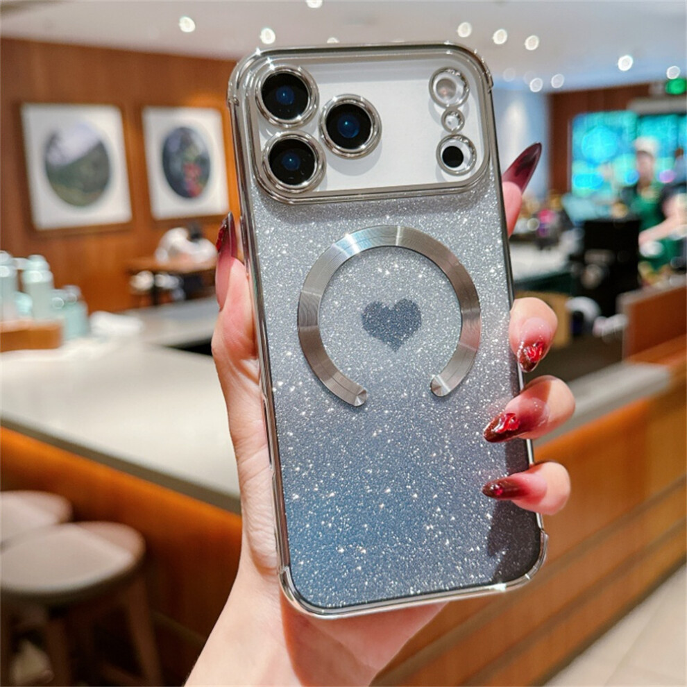 (Silver) For Iphone 17 Pro Max Case Gradient Sparkle Tpu Phone Cover Compatible With Magsafe Silver 6914286732897