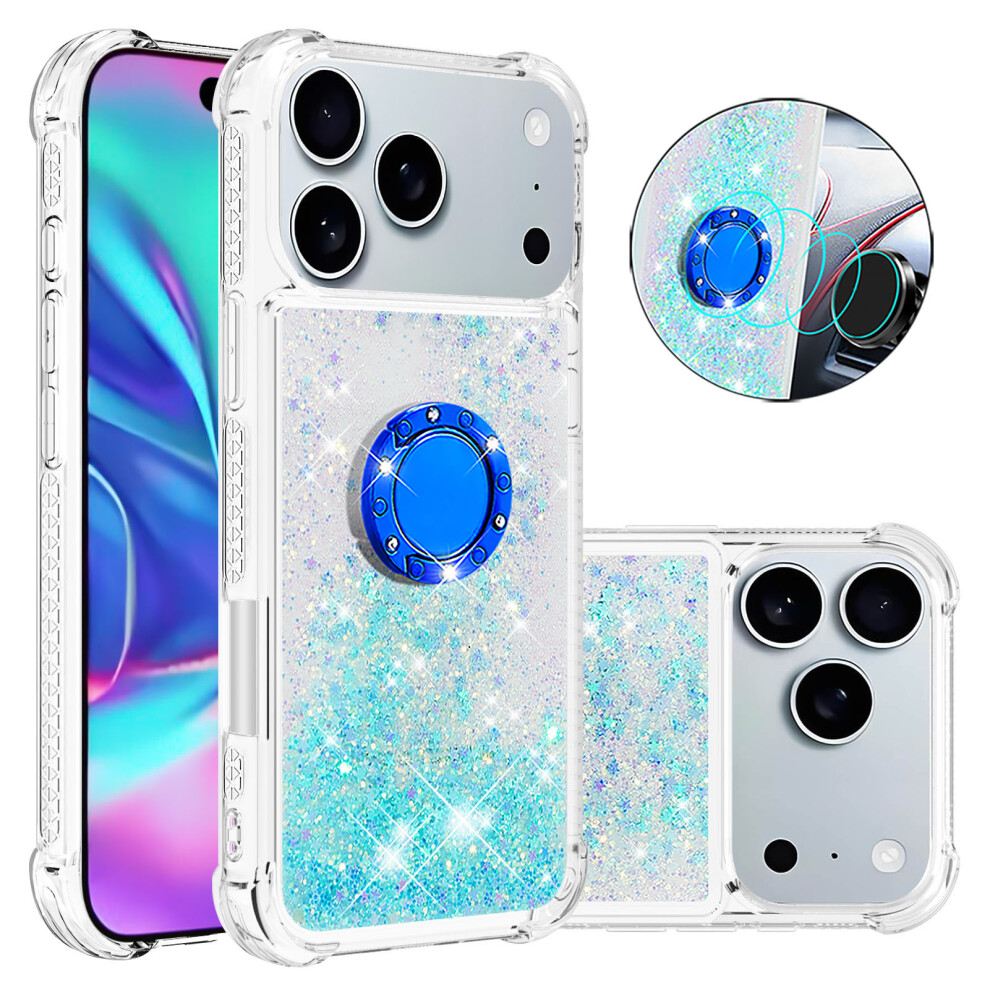 ( Pentagram) For Iphone 17 Pro Max Tpu Case With Kickstand Quicksand Shockproof Cover Blue 6914289030495