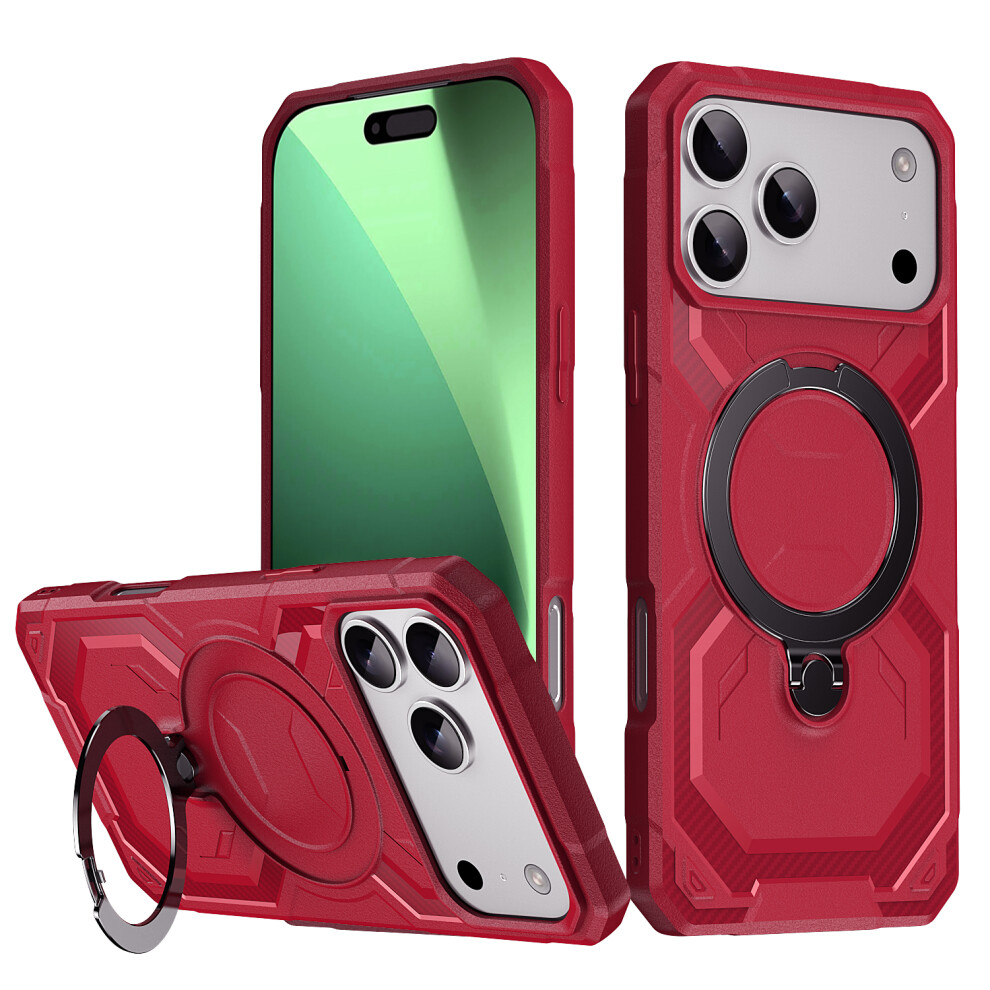 (Red) For Iphone 17 Pro Max Case Compatible With Magsafe Kickstand Tpu + Pc Phone Cover Red 6914289835953