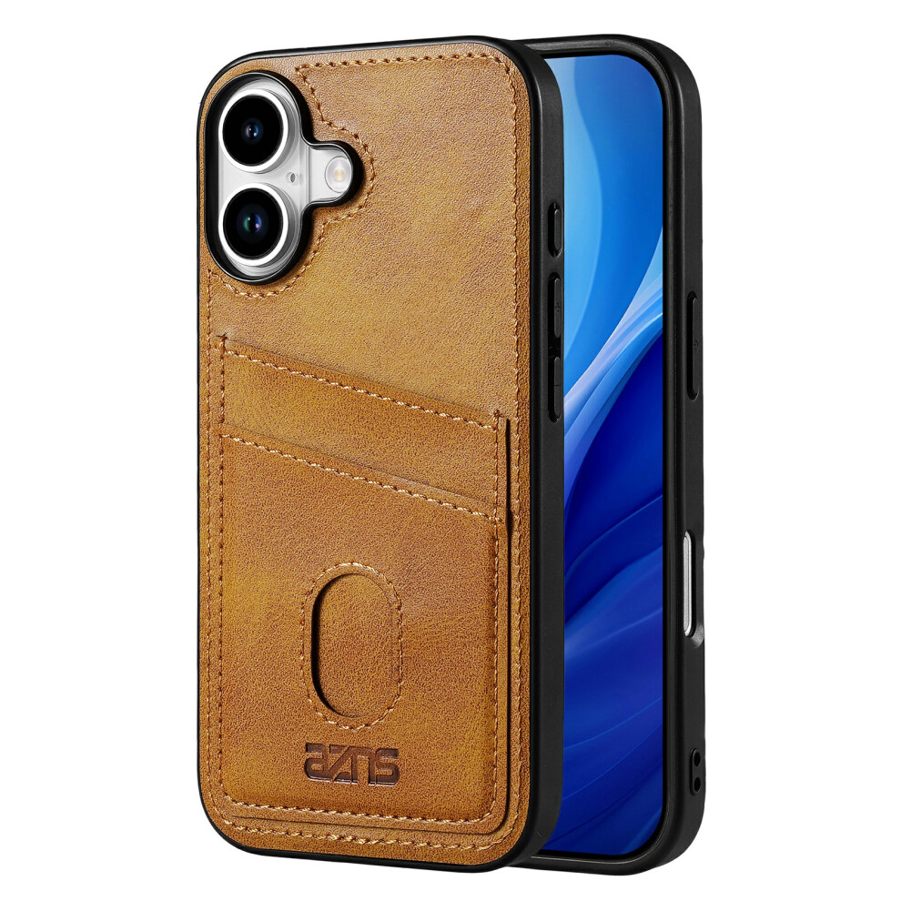 (Brown) Azns K1 Series For Iphone 17 Case Calf Texture Anti-Drop Pu + Tpu Phone Cover Brown 6914287773868