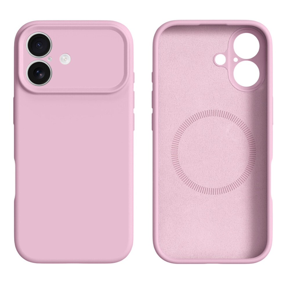(Pink) For Iphone 17 Case Compatible With Magsafe Precise Cutouts Liquid Silicone Protective Back Cover Pink 6914286443670