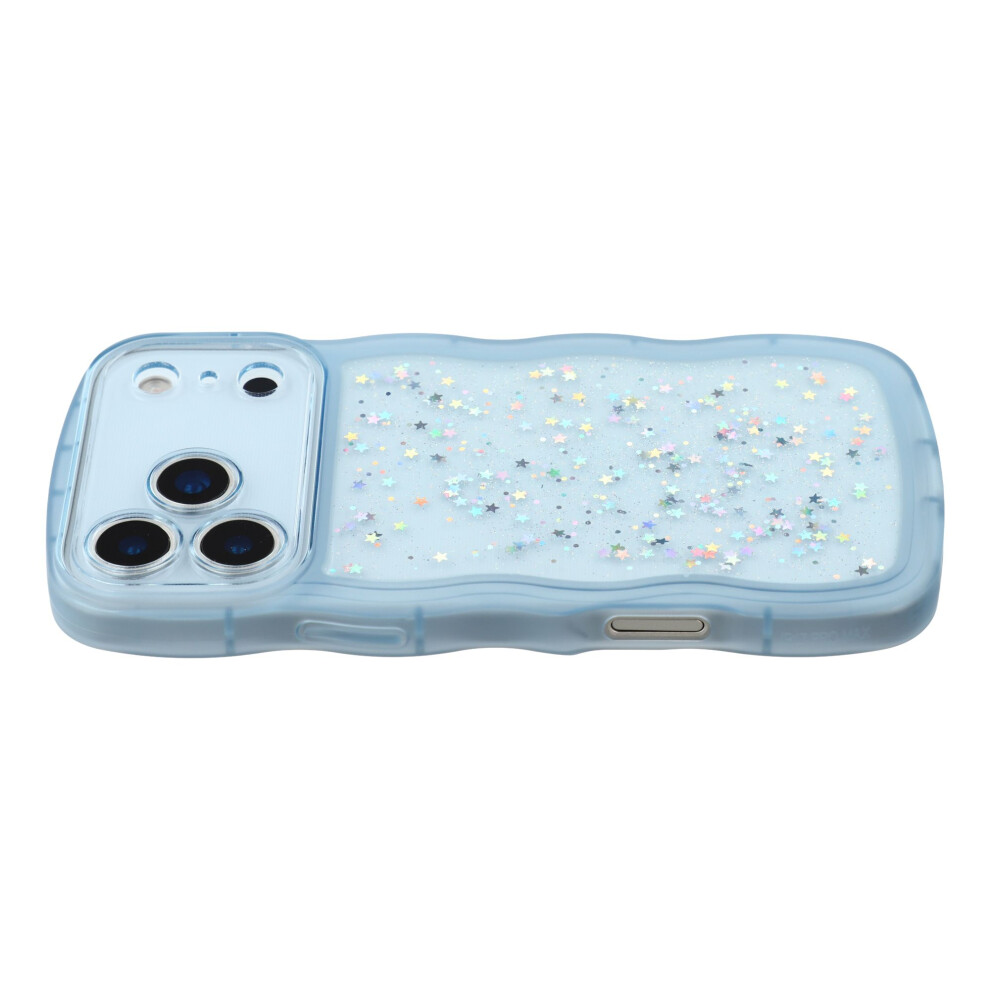 (Transparent ) For Iphone 17 Pro Case Wavy Edge Epoxy Tpu Shockproof Phone Cover Blue 6914282951919