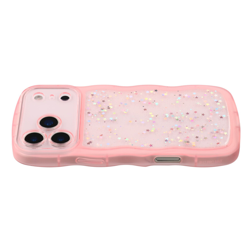 (Transparent ) For Iphone 17 Pro Case Wavy Edge Epoxy Tpu Shockproof Phone Cover Pink 6914286964717
