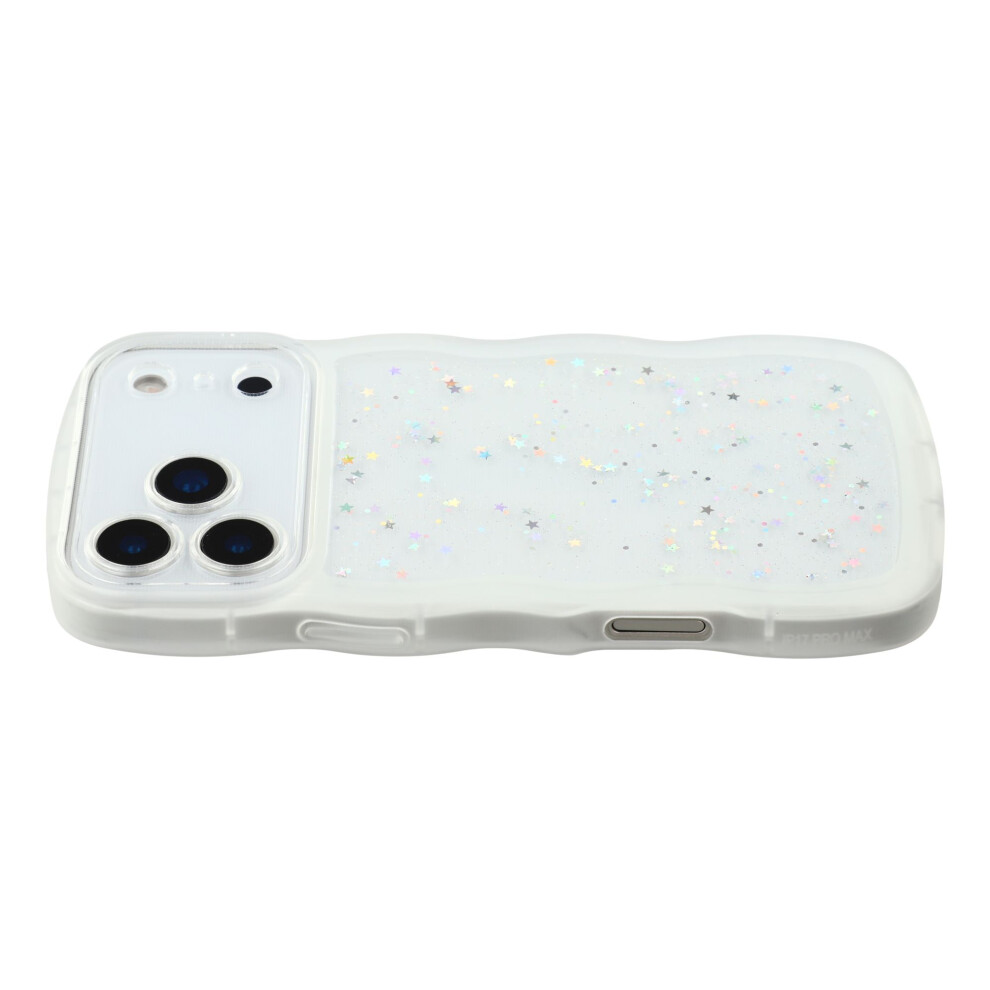 (Transparent ) For Iphone 17 Pro Case Wavy Edge Epoxy Tpu Shockproof Phone Cover White 6914288603362