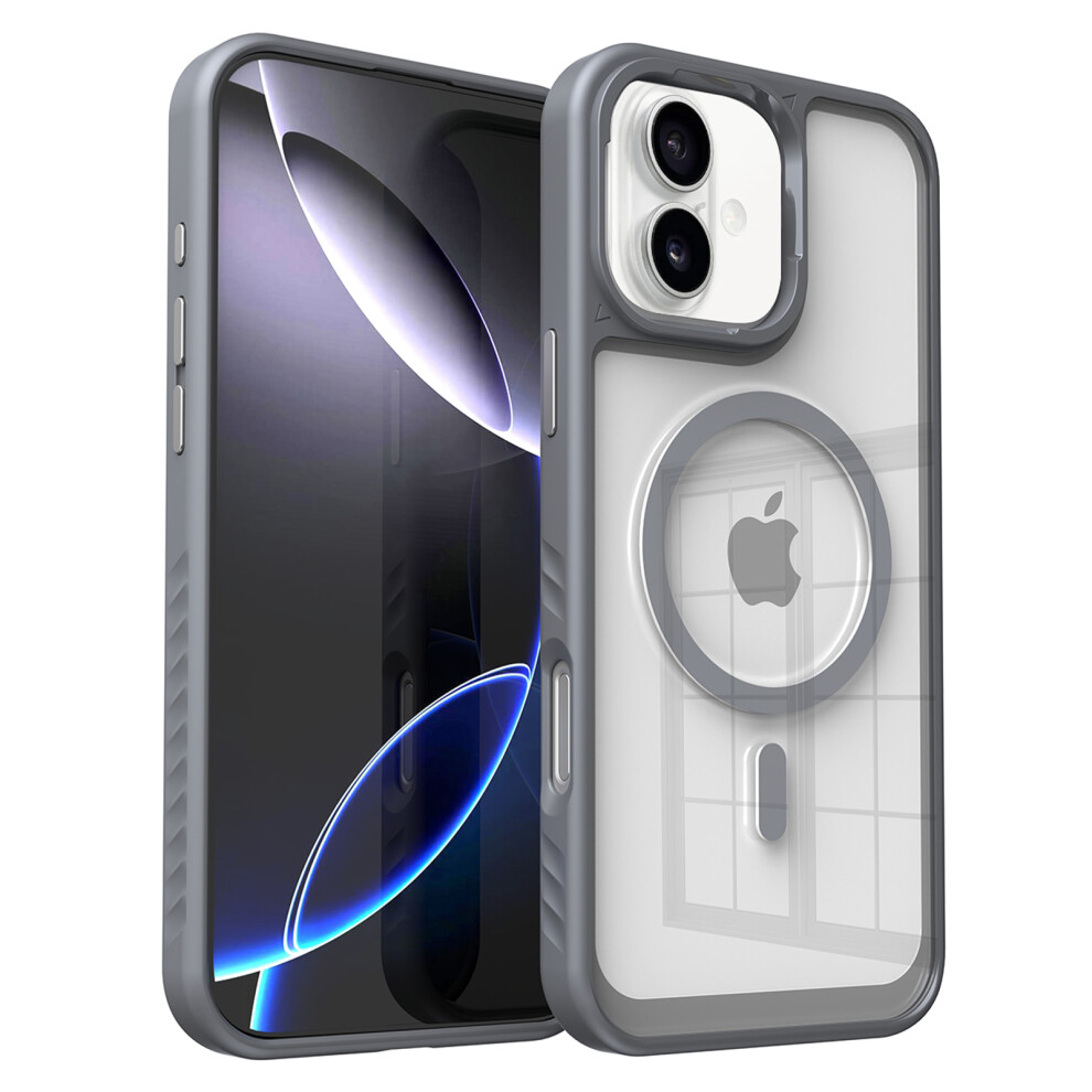 (Grey) For Iphone 17 Case Compatible With Magsafe Tpu + Pc Shockproof Phone Back Cover Grey 6914287369016