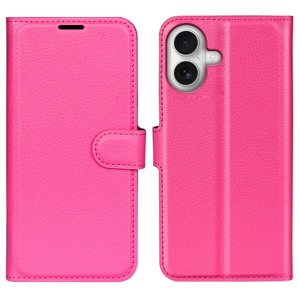 (Rose) Amorus For Iphone 17 Wallet Case Litchi Texture Shockproof Leather Flip Stand Phone Cover 6914280980652