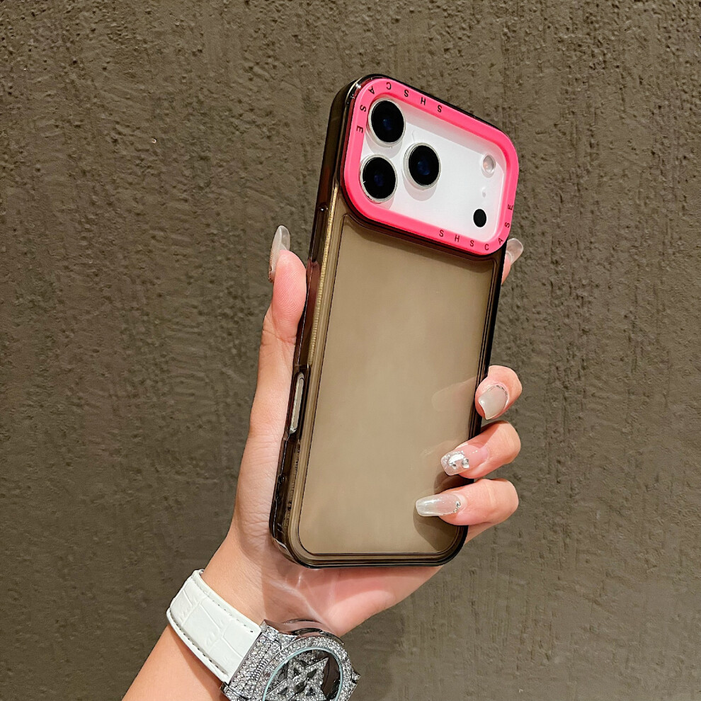 (Grey) For Iphone 17 Pro Case Clear Contrasting Colors Shockproof Tpu Phone Back Cover Grey 6914286381576