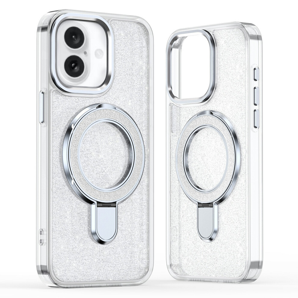 (Transparent) For Iphone 17 Case Glitter Design Tpu + Pc Kickstand Phone Protector 6914285940552