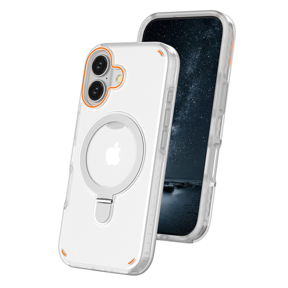 (Transparent) For Iphone 17 Magnetic Case With Kickstand Tpu + Pc Shockproof Phone Cover 6914286215673