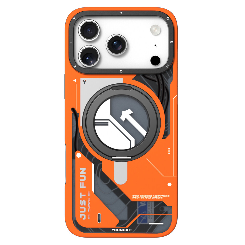 (Orange) Youngkit For Iphone 17 Pro Magnetic Case Rotating Kickstand Imd Tpu Phone Cover Orange 6914284674847