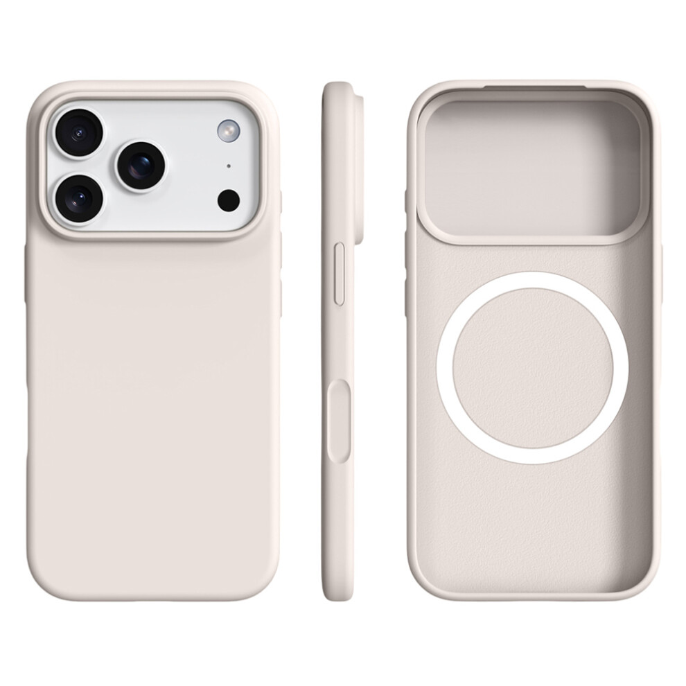 (Antique ) For Iphone 17 Pro Case Compatible With Magsafe Ultra Thin Liquid Silicone + Pc Phone Cover White 6914283997725