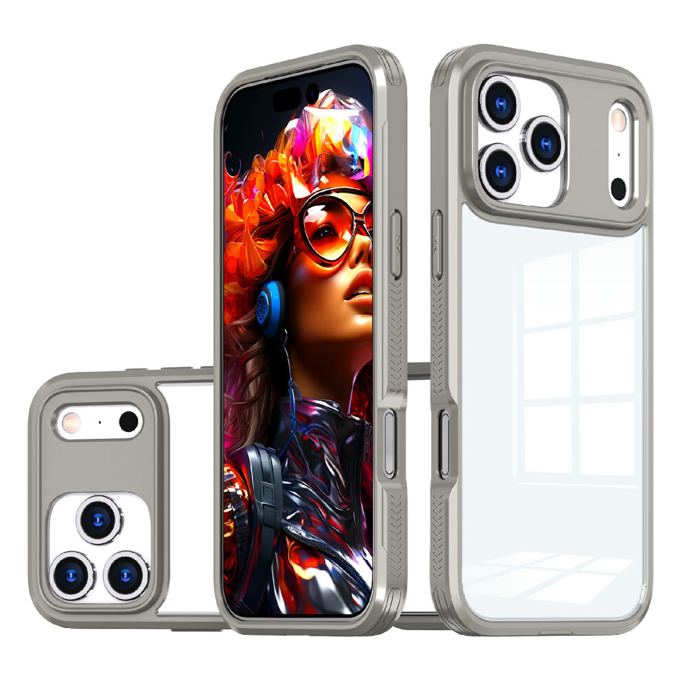 (Titanium ) For Iphone 17 Pro Case Ultra Slim Tpu Pc Clear Phone Back Cover Grey 6914289712858