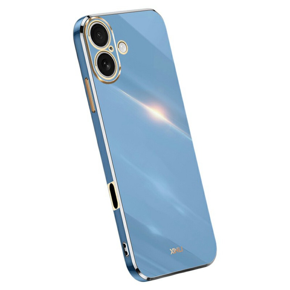 (Blue) Xinli For Iphone 17 Case Tpu Phone Cover With Electroplating Frame Blue 6914287051027