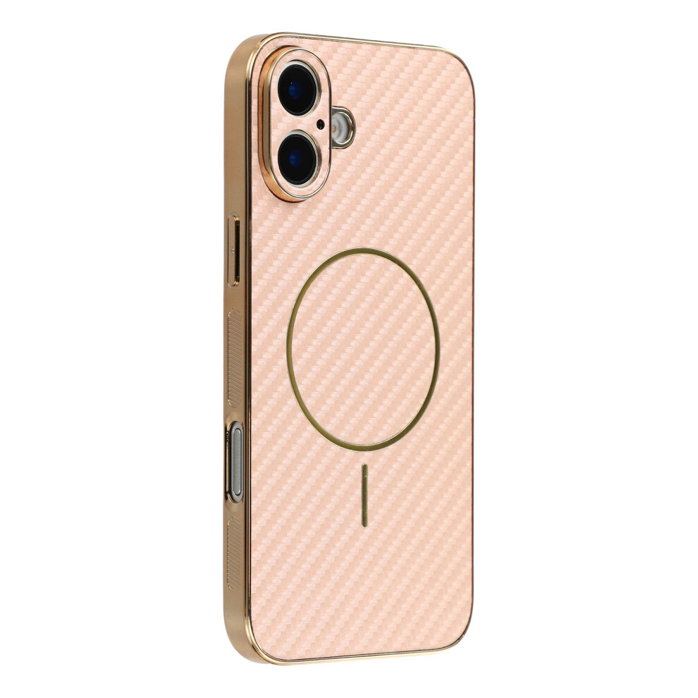 (Pink) For Iphone 17 Phone Case Carbon Fiber Textured Electroplated Tpu Back Cover Pink 6914284365356