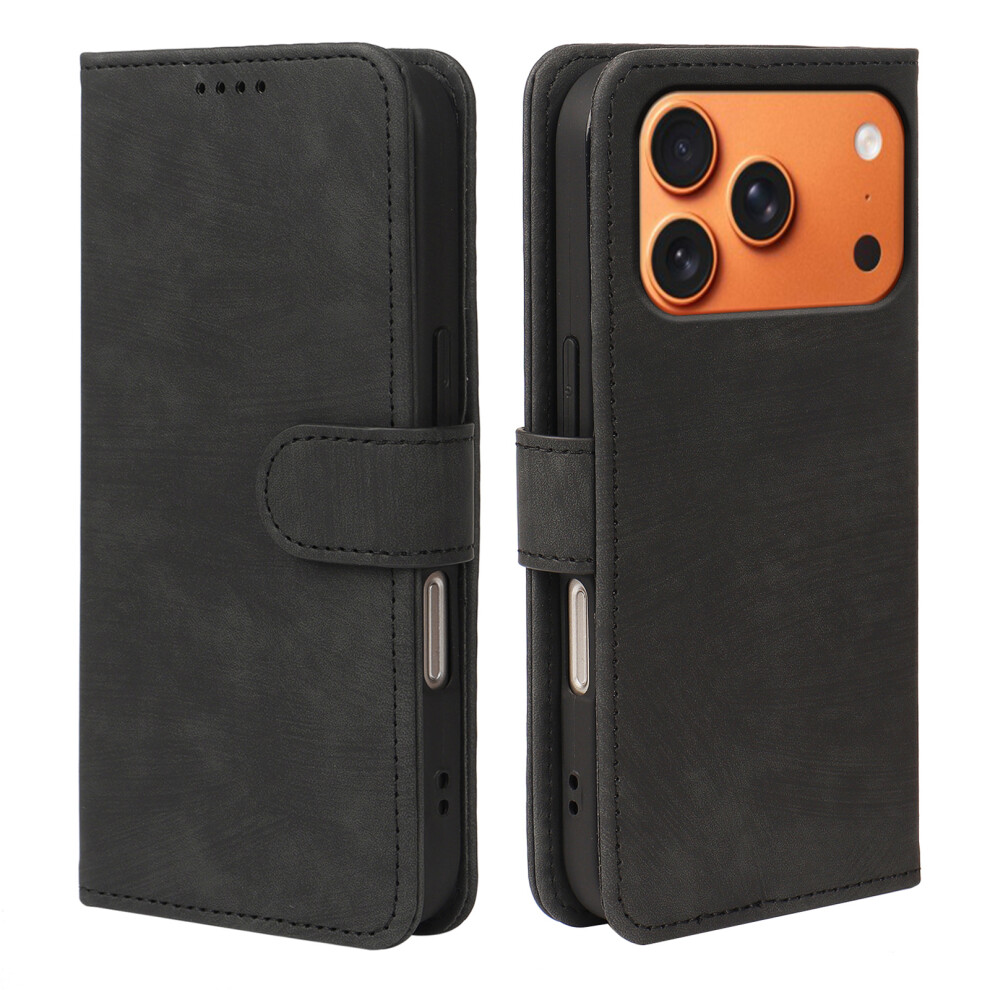 (Black) For Iphone 17 Pro Max Case Flip Wallet Striped Texture Leather Phone Cover Black 6914288012058