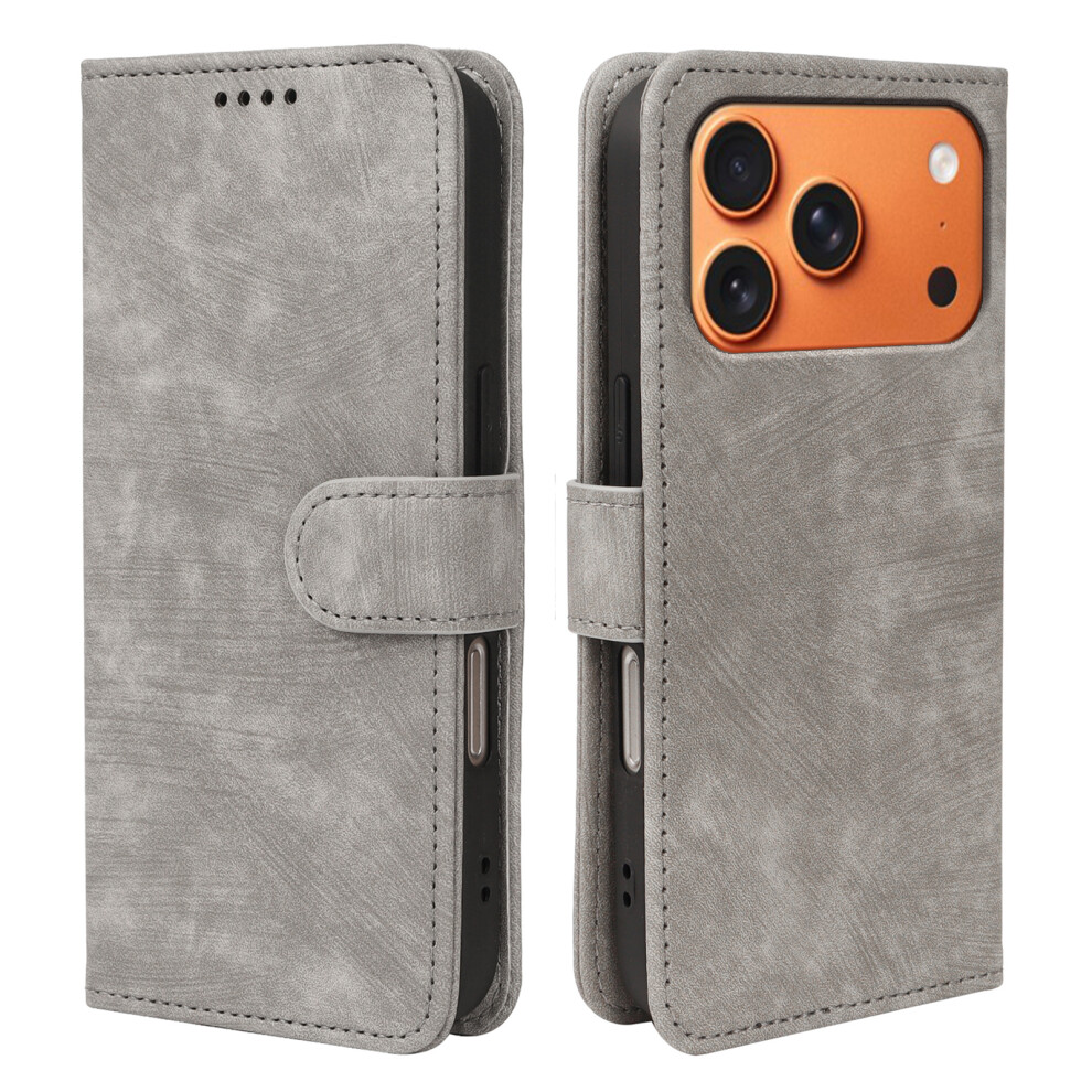 (Grey) For Iphone 17 Pro Max Case Flip Wallet Striped Texture Leather Phone Cover Grey 6914285184925