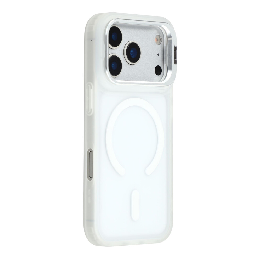 (Transparent ) For Iphone 17 Pro Case Compatible With Magsafe Lens Kickstand Tpu + Pc Matte Phone Cover White 6914280825502