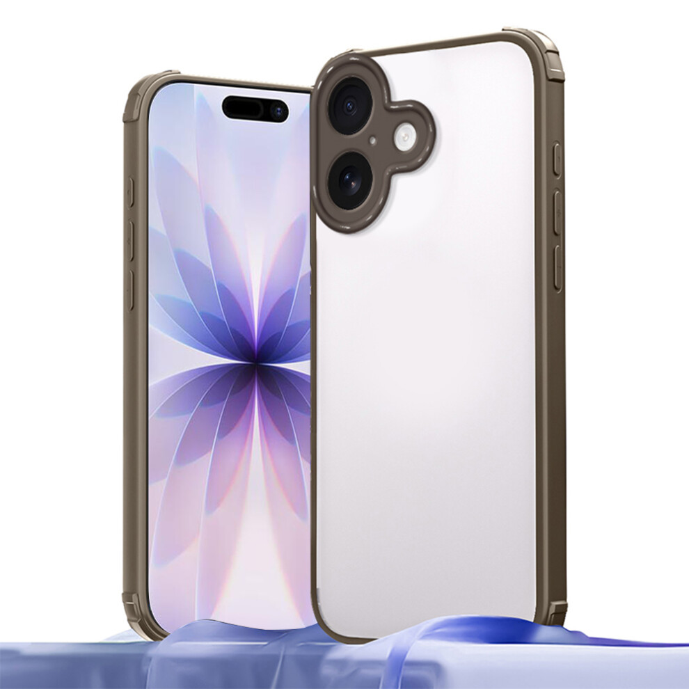 (Brown) For Iphone 17 Case Reinforced Corner Shockproof Tpu + Acrylic Phone Cover Brown 6914289933611