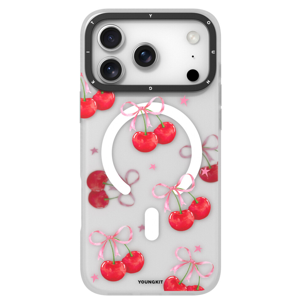 (Cherry Language) Youngkit Sweetheart Story Series For Iphone 17 Pro Max Magnetic Case Imd Shockproof Tpu Phone Back Cover Red 6914282806660